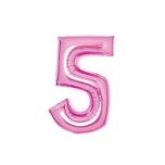 Μπαλόνι φοιλ νούμερο 5 ροζ 66εκ