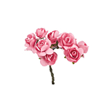 Λουλούδια χάρτινα ροζ 12τεμ