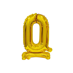 Μπαλόνι Νούμερο '0' Χρυσό με βάση 74cm