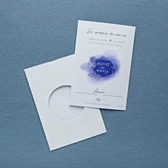 Προσκλητήριο γάμου γεωμετρικό πλαίσιο μπλε Biniatian