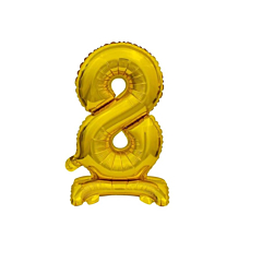 Μπαλόνι Νούμερο '8' Χρυσό με βάση 74cm