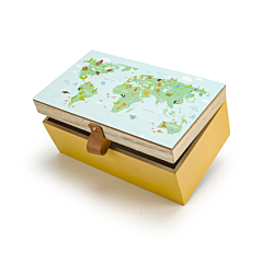 Ξύλινο κουτί με θέμα χάρτης 24x14x10εκ