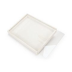 Ξύλινο κούτι λευκό με plexiglass καπάκι 18x14εκ.