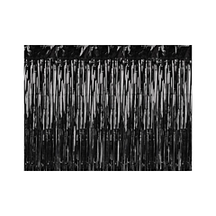 Μαύρη μεταλλική διακοσμητική κουρτίνα 250 x 90εκ 