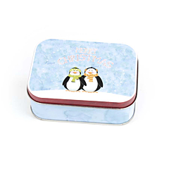 Μεταλλικό κουτάκι με πιγκουίνους 10x7x3εκ