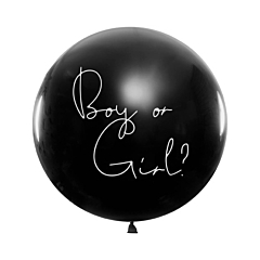 Μπαλόνι μαύρο Boy or Girl με σιελ κομφετί 1m.