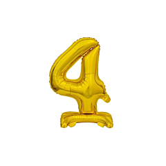 Μπαλόνι Νούμερο '4' Χρυσό με βάση 74cm