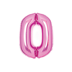 Μπαλόνι φοιλ νούμερο 0 ροζ 66εκ