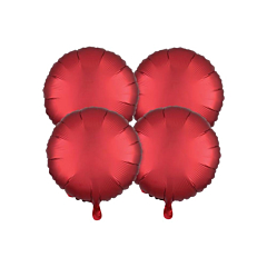 Μπαλόνι φόιλ στρογγυλό κόκκινο μεταλλιζέ 46εκ 4τεμ