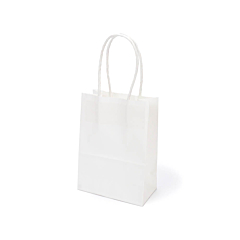Χάρτινη τσάντα στριφτό χεράκι λευκή μικρή 10x15εκ