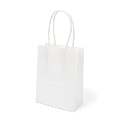 Χάρτινη τσάντα στριφτό χεράκι λευκή μεσαία 19x25εκ
