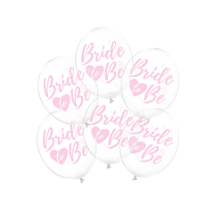 Σετ διάφανα μπαλόνια Bride to Be ροζ
