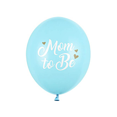 Σετ μπαλόνια λάτεξ σιελ Mom to be 30εκ. 6τεμ.