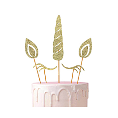Διακοσμητικό τούρτας μονόκερος με χρυσά γκλίτερ
