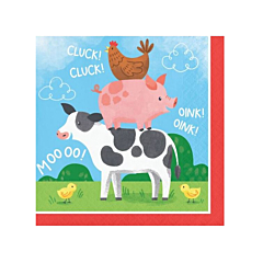 Χαρτοπετσέτες Μικρές Για Παιδικό Πάρτυ Ζωάκια Φάρμας 16 τεμ